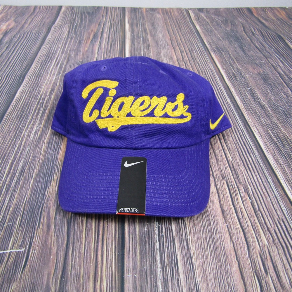 Nike LSU Tigers Strap Back Hat Adjustable Purple Cap Swoosh NCAA NEW‎